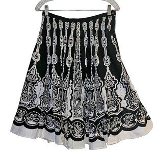 Carole Little Black White Sequin Embellished Full Circle Skirt